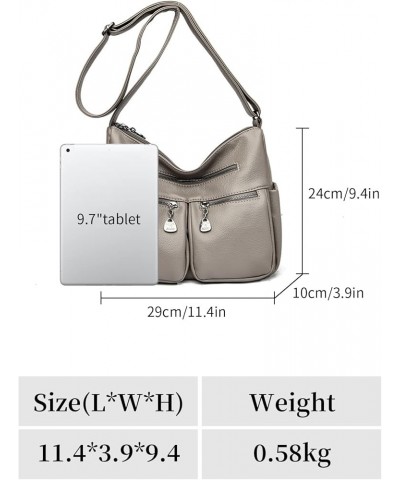 Crossbody Bag for Women Soft PU Leather Shoulder Bag Multi Pocket Purses Medium Roomy Handbag Pocketbooks (Blue) Grey $30.53 ...