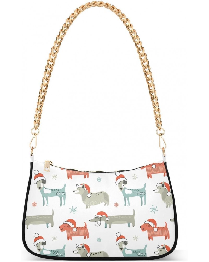 Shoulder Bag Dachshund Funny Doodle Snowflake Women Clutch Handbag Shoulder Purch Date Chain Bag Tote Bag Spring Holiday Birt...