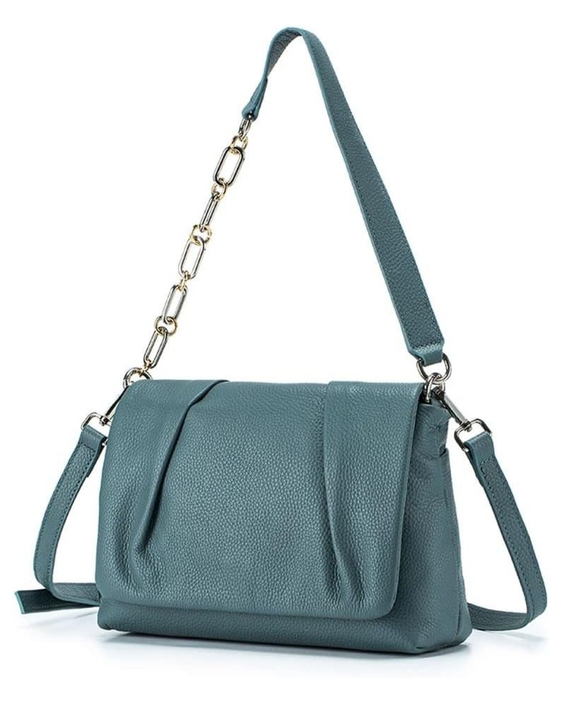 Crossbody Bags for Women Leather Pleated Cloud Shoulder Handbag with Adjustable Strap Blue $34.09 Crossbody Bags