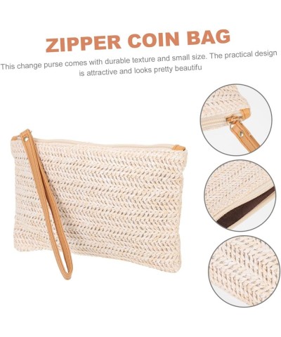 2pcs Straw Bag Change Purse Hand- Woven Womens Zipper Wallet Wallet Zip Around Wallets for 19.5X13CMx5pcs Beigex5pcs $9.20 Wr...