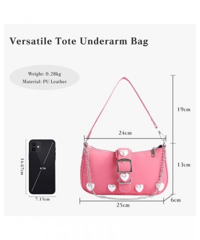 Women PU Leather Handbag Medium Capacity Shoulder Bag Crossbody Bag with Zipper Tote Bag Vintage Messenger Bag Pink $18.35 Ha...