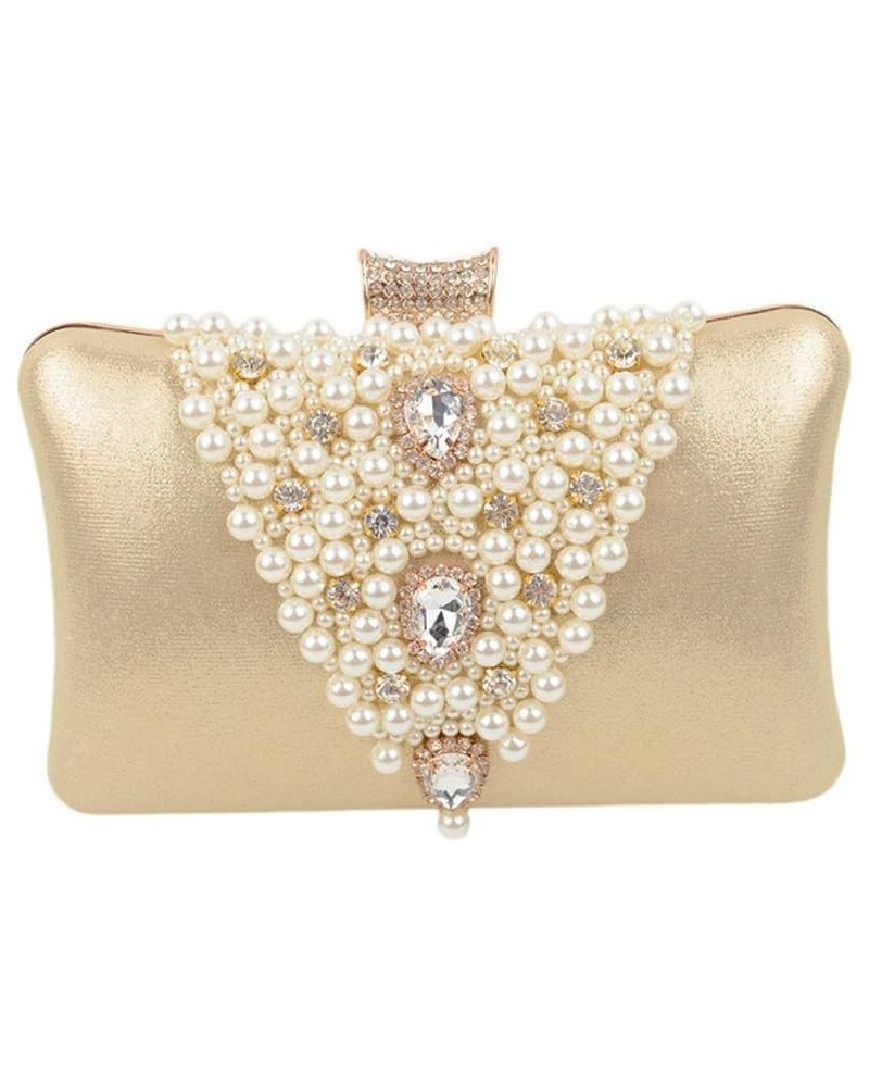 Black Evening Handbags Crystal Beading Wedding Bridal Wristlet Handbags Gold $16.72 Evening Bags