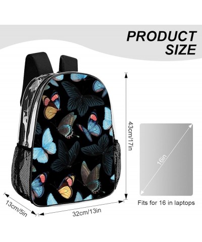 Clear Backpack Heavy Duty Large Bass Fishing Lure American Flag Waterproof Transparent Backpacks for Adults Travel Sports Con...