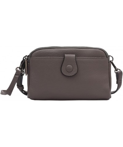 Genuine Leather Crossbody Bag for Women Small Size Handbag Mobile Phone Cluth Purse Gray $36.67 Totes