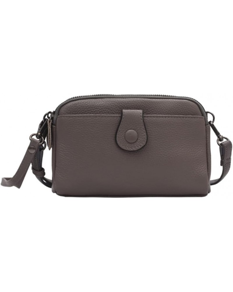 Genuine Leather Crossbody Bag for Women Small Size Handbag Mobile Phone Cluth Purse Gray $36.67 Totes