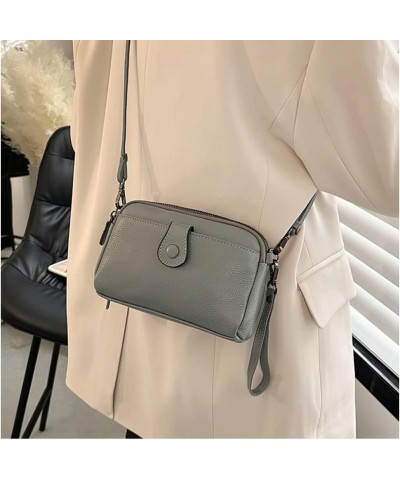 Genuine Leather Crossbody Bag for Women Small Size Handbag Mobile Phone Cluth Purse Gray $36.67 Totes