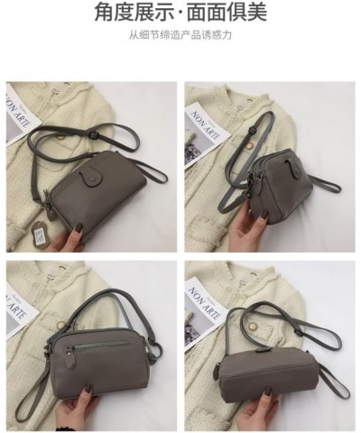 Genuine Leather Crossbody Bag for Women Small Size Handbag Mobile Phone Cluth Purse Gray $36.67 Totes