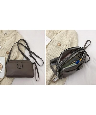 Genuine Leather Crossbody Bag for Women Small Size Handbag Mobile Phone Cluth Purse Gray $36.67 Totes