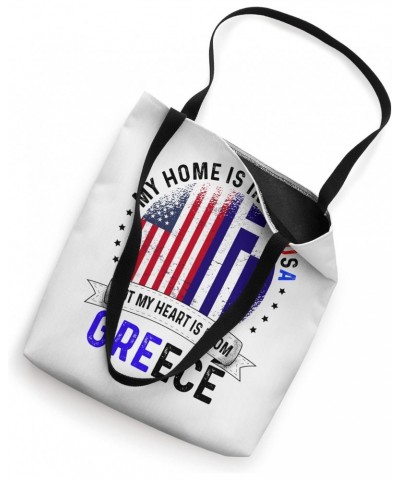 Greek American Patriot Heart is from Greece Flag Tote Bag $14.40 Totes