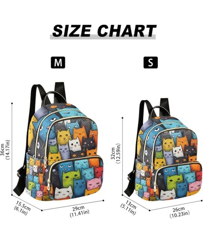 Colorful Cats Fashion Backpack Purse for Women, Casual Daypacks, Ladies Gift for Traveling Hiking Multicolor Medium $19.24 Ba...