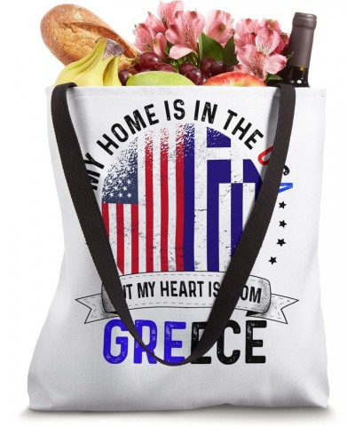 Greek American Patriot Heart is from Greece Flag Tote Bag $14.40 Totes