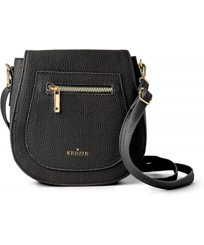 Camden Classic Mini Messenger in Vegan Leather Crossbody Bag Cell Phone Purse for Women Black $20.50 Crossbody Bags