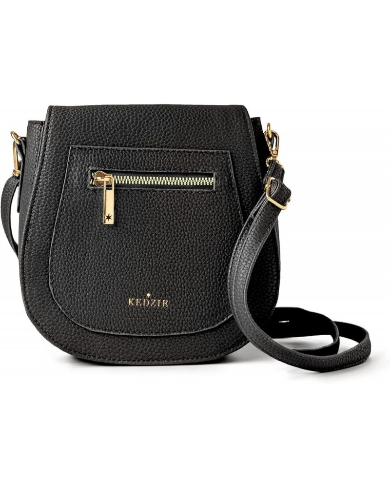 Camden Classic Mini Messenger in Vegan Leather Crossbody Bag Cell Phone Purse for Women Black $20.50 Crossbody Bags