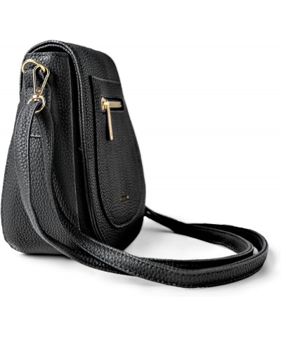 Camden Classic Mini Messenger in Vegan Leather Crossbody Bag Cell Phone Purse for Women Black $20.50 Crossbody Bags