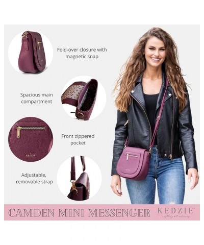 Camden Classic Mini Messenger in Vegan Leather Crossbody Bag Cell Phone Purse for Women Black $20.50 Crossbody Bags