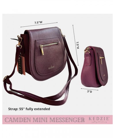 Camden Classic Mini Messenger in Vegan Leather Crossbody Bag Cell Phone Purse for Women Black $20.50 Crossbody Bags