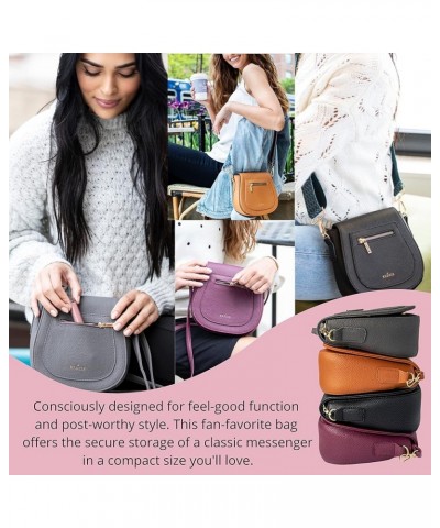 Camden Classic Mini Messenger in Vegan Leather Crossbody Bag Cell Phone Purse for Women Black $20.50 Crossbody Bags