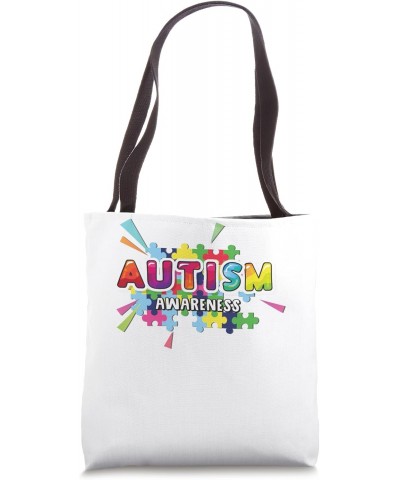 Autism Awareness Color Splash Colorful Puzzles Creative Tote Bag $16.19 Totes