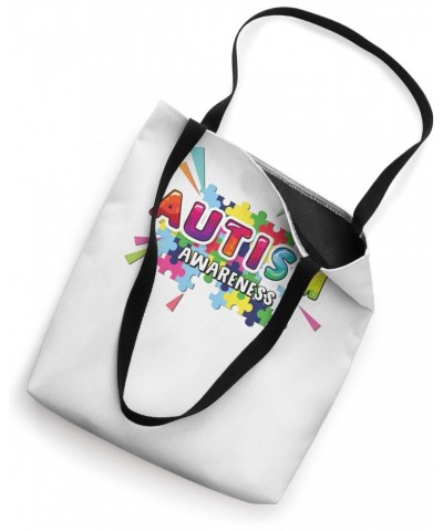 Autism Awareness Color Splash Colorful Puzzles Creative Tote Bag $16.19 Totes