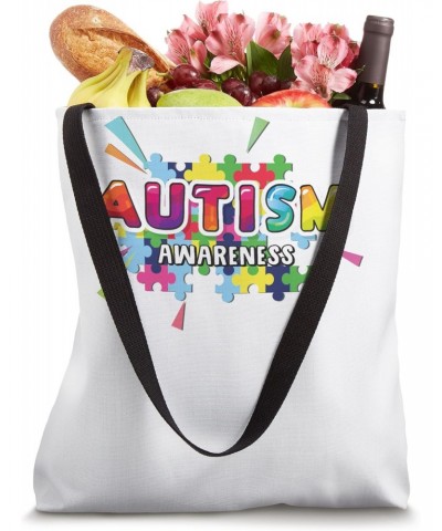 Autism Awareness Color Splash Colorful Puzzles Creative Tote Bag $16.19 Totes