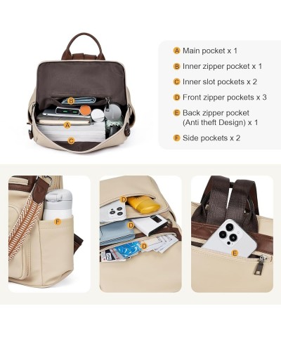 Womens Backpack Purse Vegan Leather Large Travel Backpack College Shoulder Bag with Tassel 1-beige-brown $20.50 Backpacks