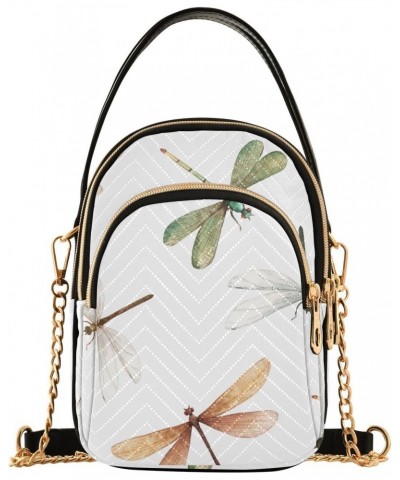 Dragonflies Crossbody Bags for Women Crossbody Wallet Purse Handle Satchel with Chain Strap for Gifts $13.77 Satchels