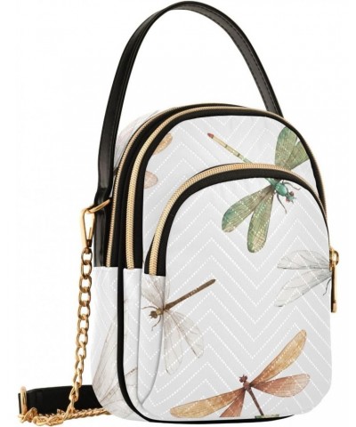 Dragonflies Crossbody Bags for Women Crossbody Wallet Purse Handle Satchel with Chain Strap for Gifts $13.77 Satchels