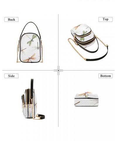 Dragonflies Crossbody Bags for Women Crossbody Wallet Purse Handle Satchel with Chain Strap for Gifts $13.77 Satchels