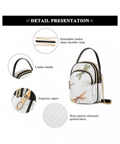 Dragonflies Crossbody Bags for Women Crossbody Wallet Purse Handle Satchel with Chain Strap for Gifts $13.77 Satchels