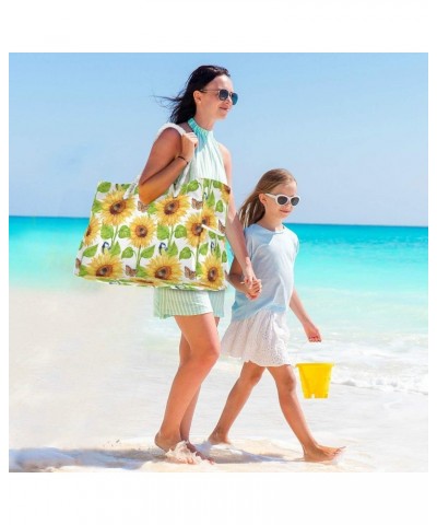 Travel Beach Bag, Sunflower Butterfly Large Shoulder Beach Tote, Cotton Rope Handles Travel Tote Bag for Women $17.10 Shoulde...