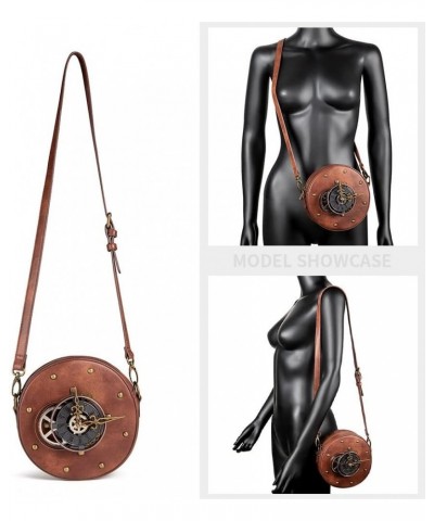 Crossbody Bags for Women Vintage Gear Clock Wallet Steampunk Purses for Women Travel Bag Sling Bag Phone Bags for Women Brown...