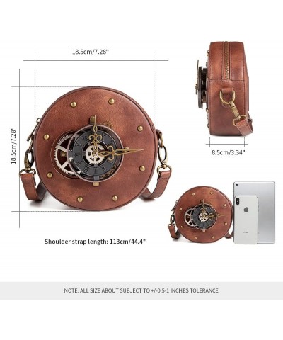 Crossbody Bags for Women Vintage Gear Clock Wallet Steampunk Purses for Women Travel Bag Sling Bag Phone Bags for Women Brown...