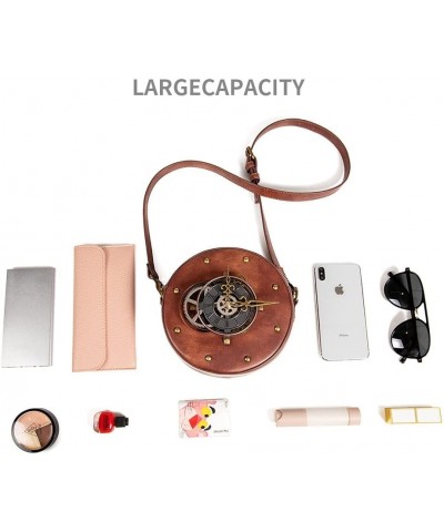 Crossbody Bags for Women Vintage Gear Clock Wallet Steampunk Purses for Women Travel Bag Sling Bag Phone Bags for Women Brown...