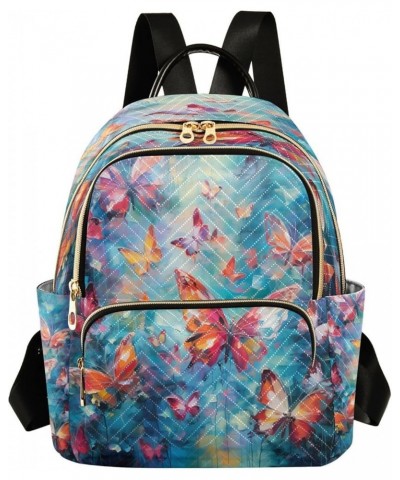 Fashion Backpack Mini Backpack Purse Casual Daily Backpack Orange Butterfly for Travel for College Work Small $18.23 Backpacks