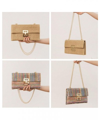 Straw Clutch Purse for Women Summer Beach Clutch Handbag Woven Purse Wicker Rattan Envelope Clutch Multicolour(chain) $14.10 ...