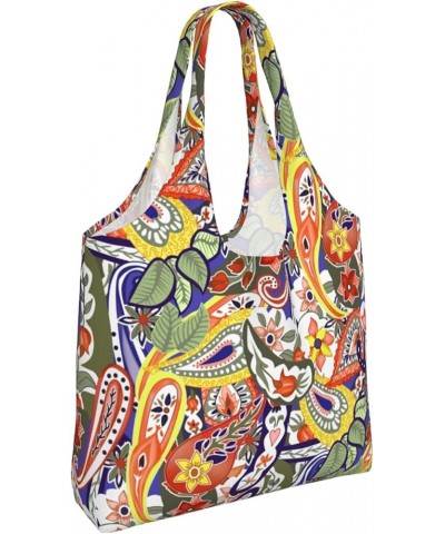 Paisley Single Shoulder Commuter Canvas Tote Bags For Women And Men Paisley 29 $11.65 Totes