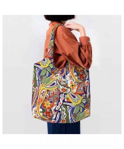 Paisley Single Shoulder Commuter Canvas Tote Bags For Women And Men Paisley 29 $11.65 Totes