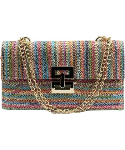 Straw Clutch Purse for Women Summer Beach Clutch Handbag Woven Purse Wicker Rattan Envelope Clutch Multicolour(chain) $14.10 ...