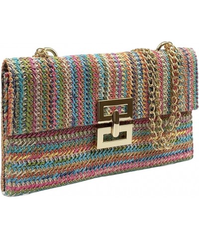 Straw Clutch Purse for Women Summer Beach Clutch Handbag Woven Purse Wicker Rattan Envelope Clutch Multicolour(chain) $14.10 ...