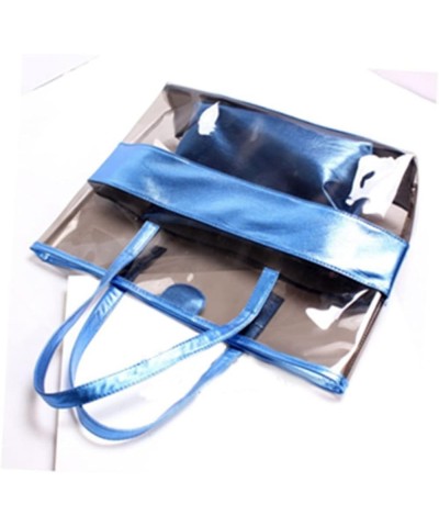 Women's Satchel Handbags Clear Handbag Beach Tote Women Shopping Bag 2 in 1 Clear Shoulder Bag Women Blue $13.94 Totes