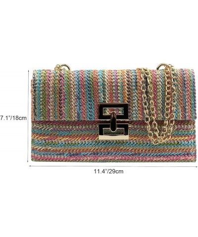 Straw Clutch Purse for Women Summer Beach Clutch Handbag Woven Purse Wicker Rattan Envelope Clutch Multicolour(chain) $14.10 ...