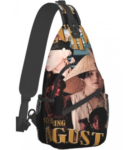 Sling Crossbody Bag Agust Rapper D Adjustable Strap Chest Shoulder Bags For Women Men Travel Backpack $12.39 Crossbody Bags