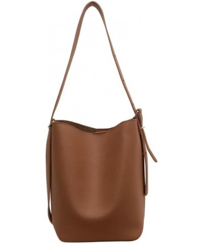 Hobo Shoulder Bags for Women,Leather Bucket Bag Ladies Fashion Shoulder Bags,Large Handbag Purse Brown $17.35 Hobo Bags