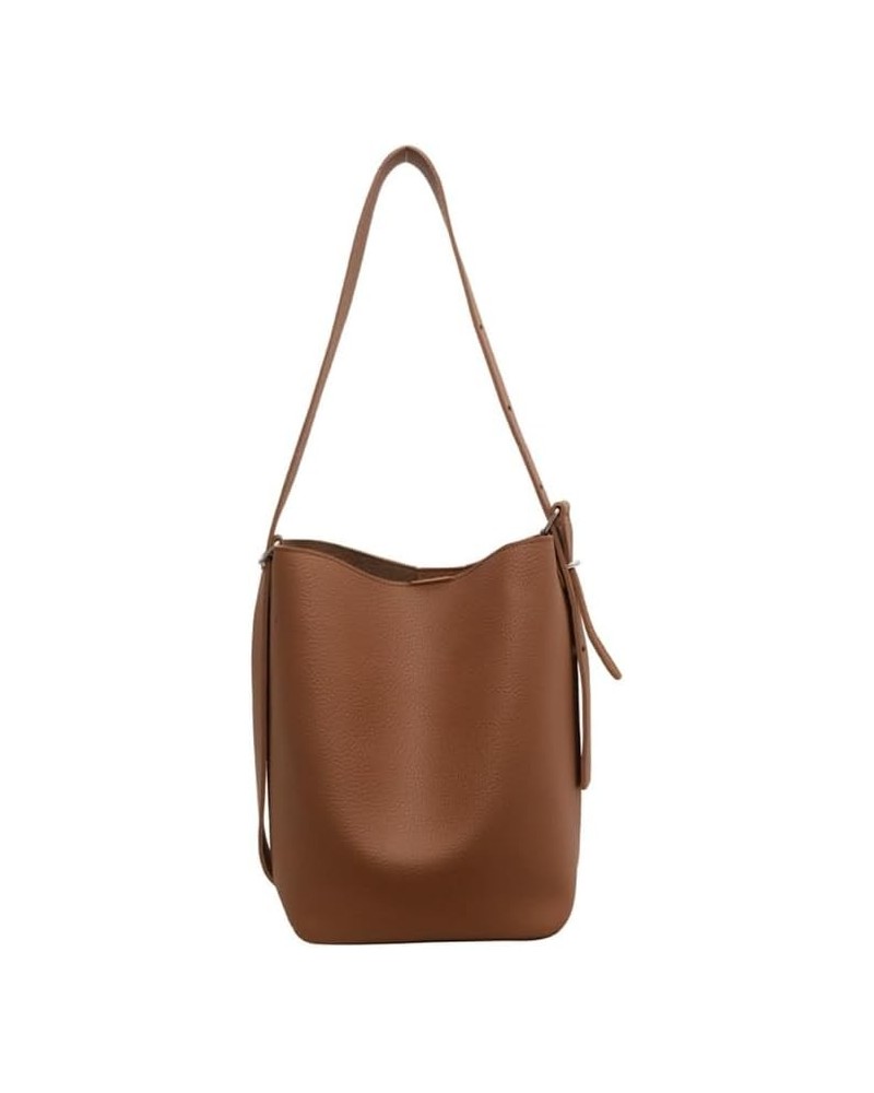 Hobo Shoulder Bags for Women,Leather Bucket Bag Ladies Fashion Shoulder Bags,Large Handbag Purse Brown $17.35 Hobo Bags