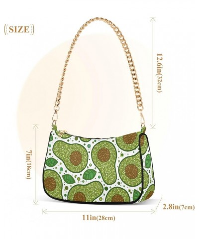 Happy Sheeps Shoulder Purse Handbag for Women Chain Purses Shoulder Bag Avocado $13.50 Shoulder Bags