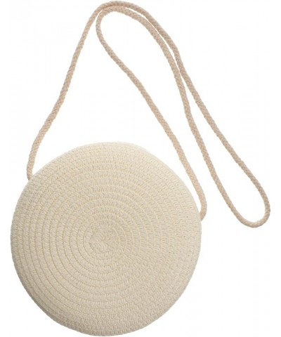 Straw Beach Bag Handwoven Round Rattan Bag Summer Tote Purse Wicker Handbag Bag Shoulder Straps Natural Chic Hand As Shown $8...