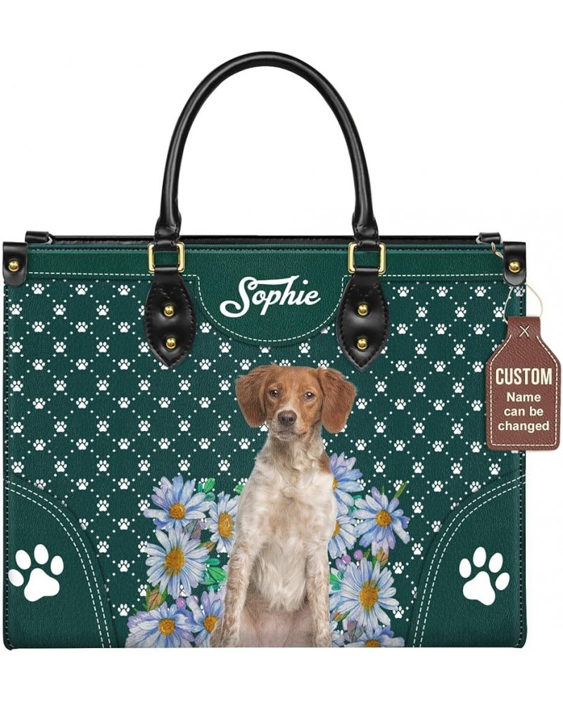 Personalized Brittany Dog Handbags, Custom Name Dog Leather Bags, Purses, Shoulder Bag, Gift For Dog Mom Dog Lover Style 3 $3...