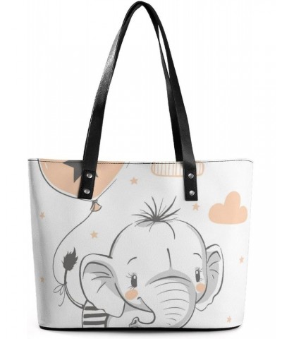 Womens Handbag Elephant Leather Tote Bag Top Handle Satchel Bags For Lady $18.54 Totes