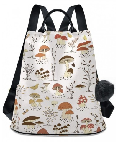 Cartoon Forest Mushrooms and Butterflies Backpack Purse for Women Anti-theft Backpack Purse Travel Daypack $17.20 Backpacks