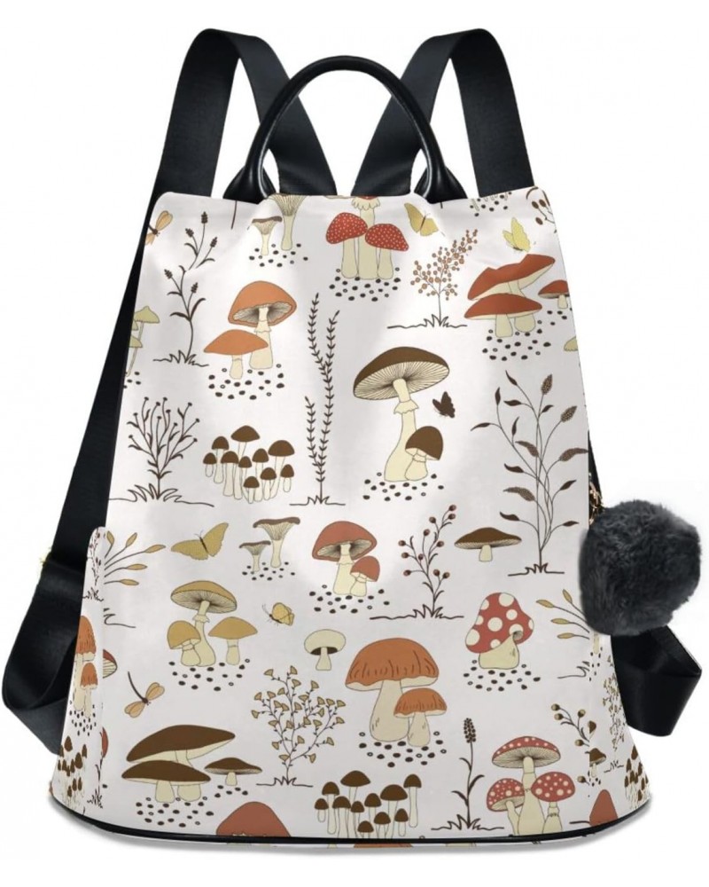 Cartoon Forest Mushrooms and Butterflies Backpack Purse for Women Anti-theft Backpack Purse Travel Daypack $17.20 Backpacks